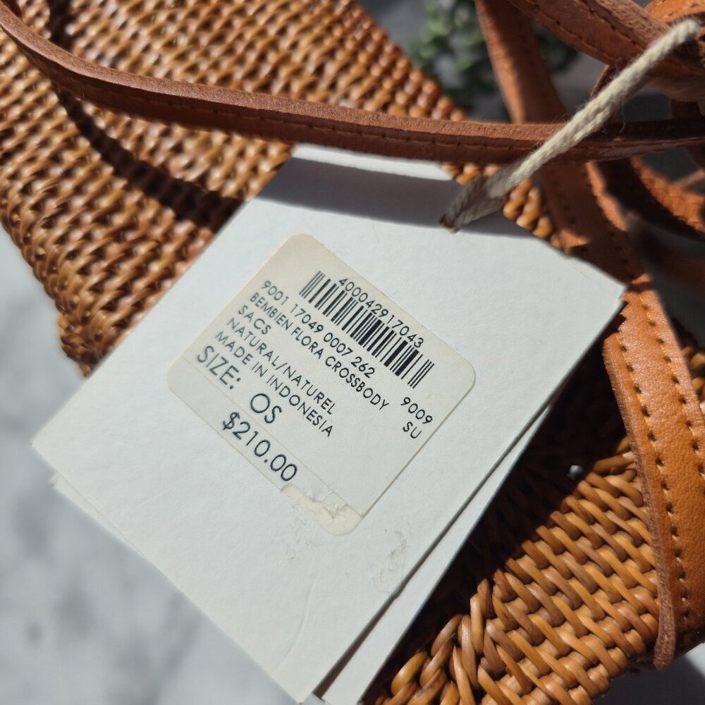 Bembien Flora Crossbody Rattan Bag Handmade NEW $210 Straw Woven - Picture 4 of 10